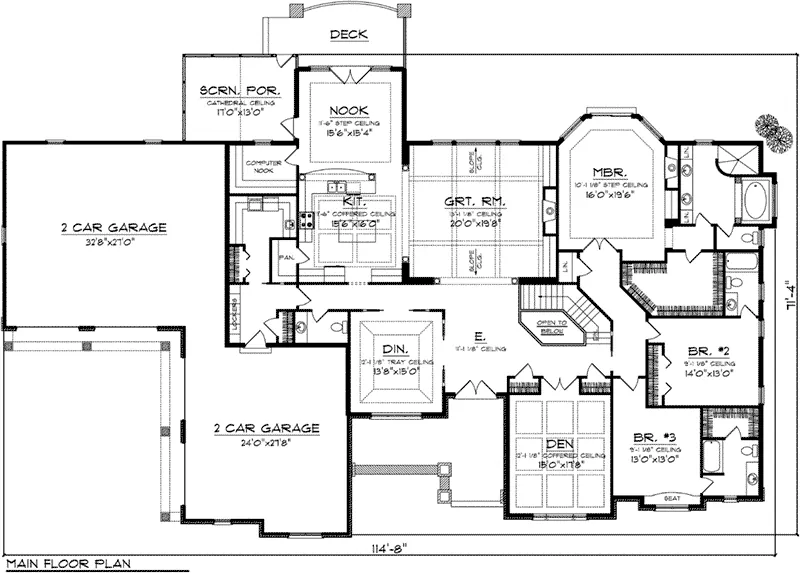 Country House Plan First Floor - Stillman Luxury Ranch Home 051D-0772 - Shop House Plans and More