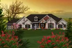 Country French House Plan Front of Home - Stillman Luxury Ranch Home 051D-0772 - Shop House Plans and More