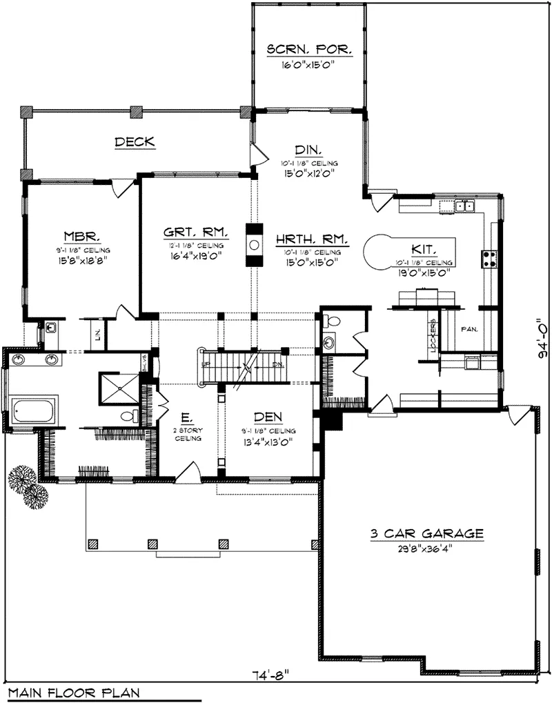 Country House Plan First Floor - Thomas Creek Luxury Home 051D-0774 - Shop House Plans and More