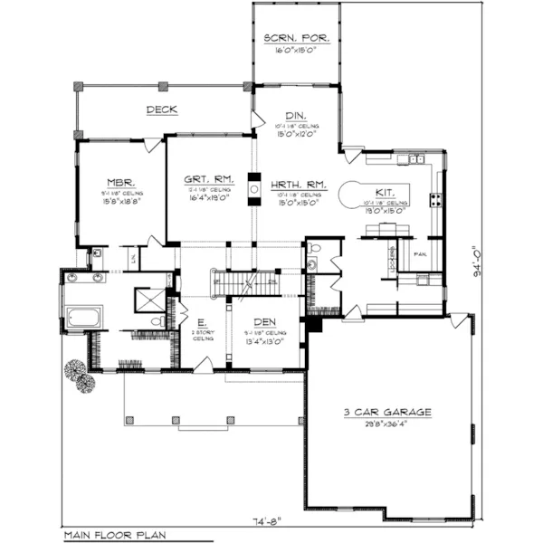 Country House Plan First Floor - Thomas Creek Luxury Home 051D-0774 - Shop House Plans and More