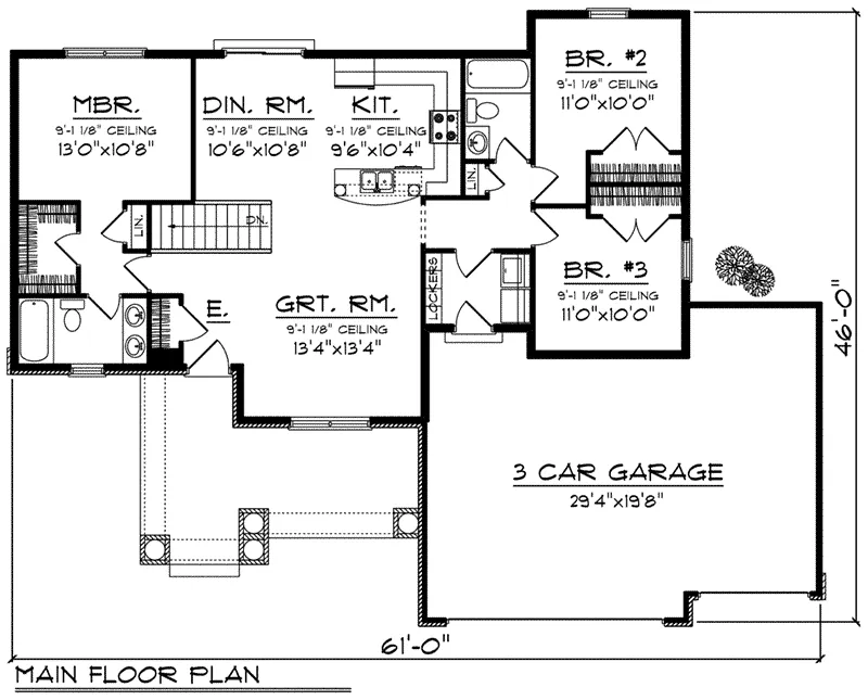 European House Plan First Floor - Devin European Ranch Home 051D-0778 - Search House Plans and More