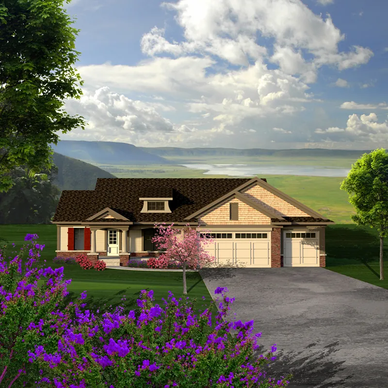 Traditional House Plan Front of Home - Devin European Ranch Home 051D-0778 - Search House Plans and More