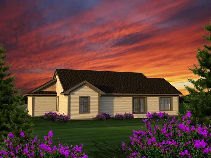 Traditional House Plan Rear Photo 01 - Devin European Ranch Home 051D-0778 - Search House Plans and More
