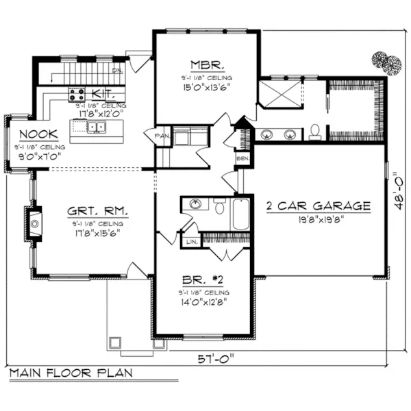 Rustic House Plan First Floor - Kacy Cliff Rustic Country Home 051D-0781 - Search House Plans and More