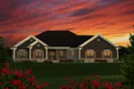Rustic House Plan Front of Home - Redell Rustic Ranch Home 051D-0783 - Shop House Plans and More