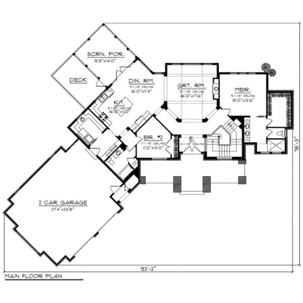 Country French House Plan First Floor - Tavern Creek European Home 051D-0784 - Shop House Plans and More