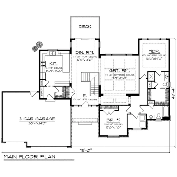 Country House Plan First Floor - Childers Creek Craftsman Home 051D-0785 - Search House Plans and More