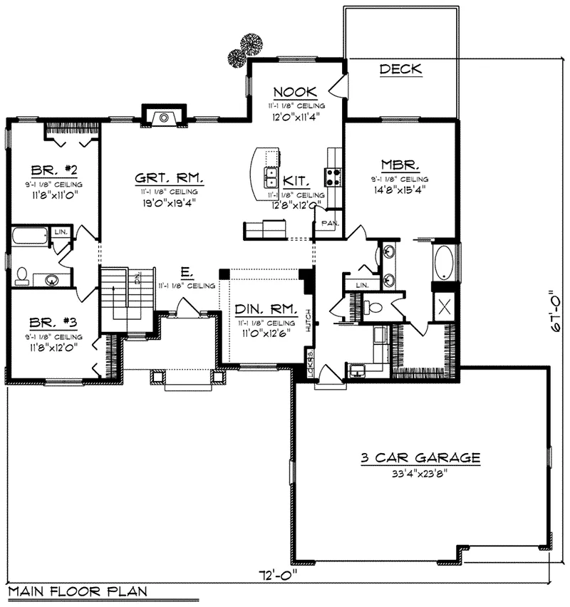 Craftsman House Plan First Floor - Briton Rustic Craftsman Home 051D-0787 - Search House Plans and More