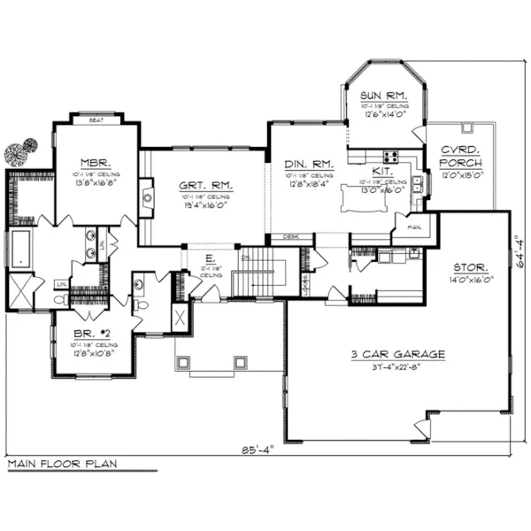 Traditional House Plan First Floor - Winsted European Home 051D-0790 - Shop House Plans and More