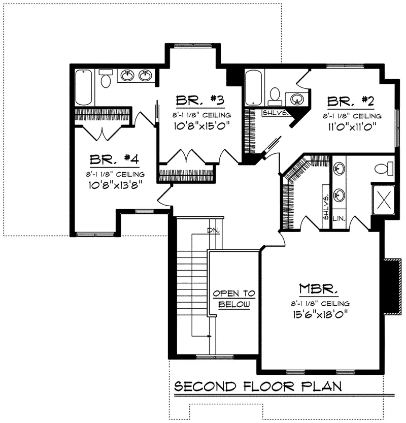 Country House Plan Second Floor - Howe Two-Story Country Home 051D-0791 - Search House Plans and More