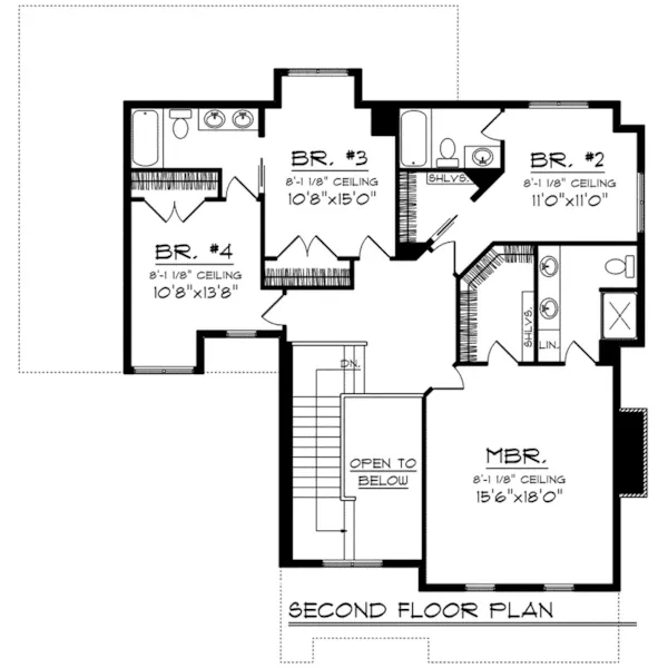 Farmhouse Plan Second Floor - Howe Two-Story Country Home 051D-0791 - Search House Plans and More