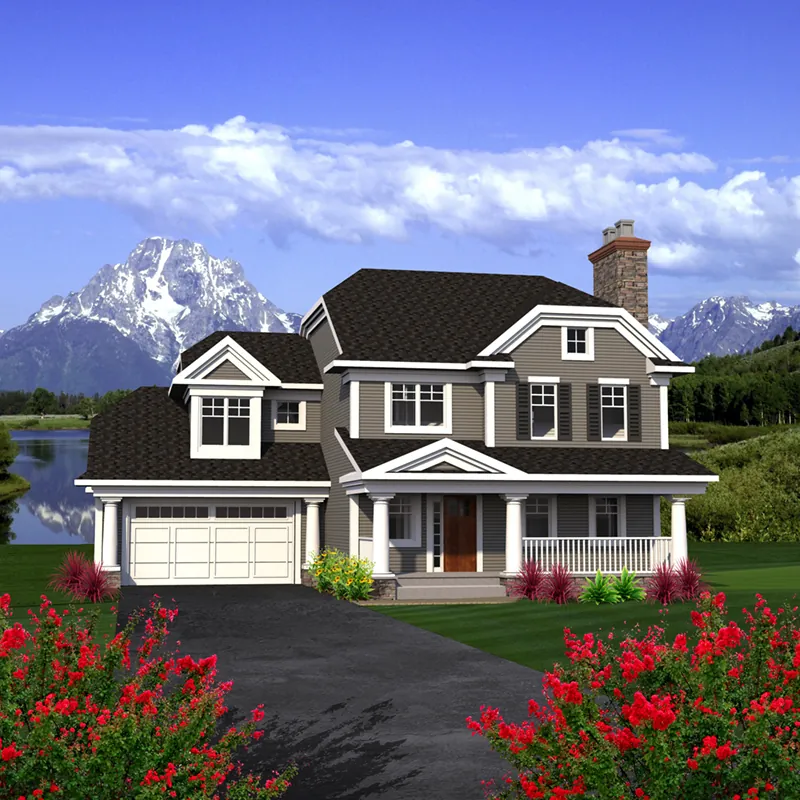 Country House Plan Front of Home - Howe Two-Story Country Home 051D-0791 - Search House Plans and More