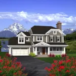 Farmhouse Plan Front of Home - Howe Two-Story Country Home 051D-0791 - Search House Plans and More