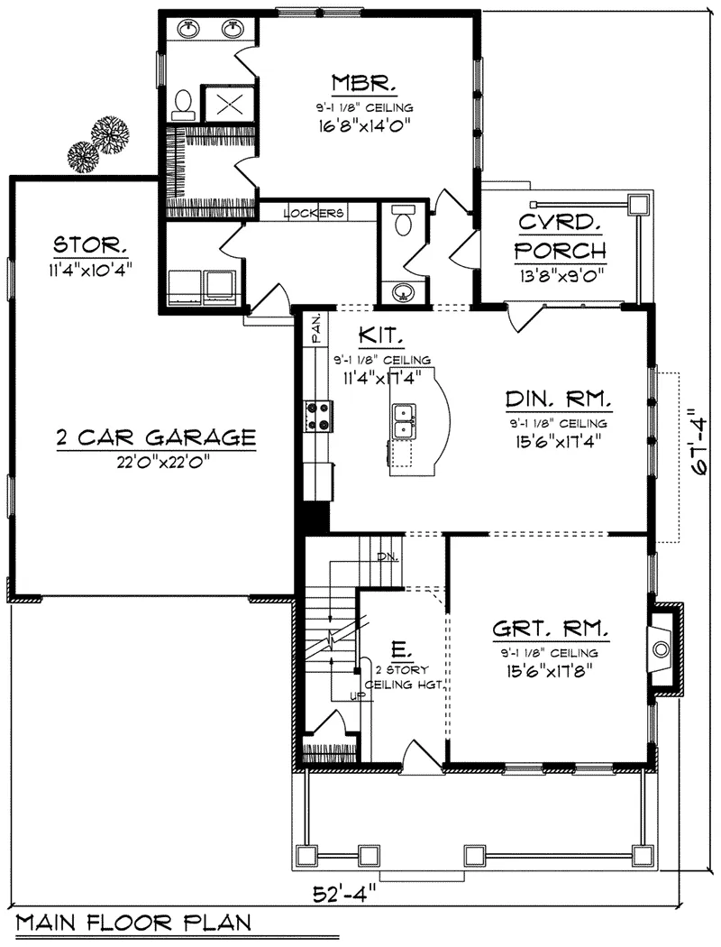Arts & Crafts House Plan First Floor - Pinecrest Craftsman Farmhouse 051D-0792 - Shop House Plans and More