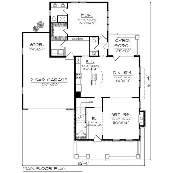 Farmhouse Plan First Floor - Pinecrest Craftsman Farmhouse 051D-0792 - Shop House Plans and More