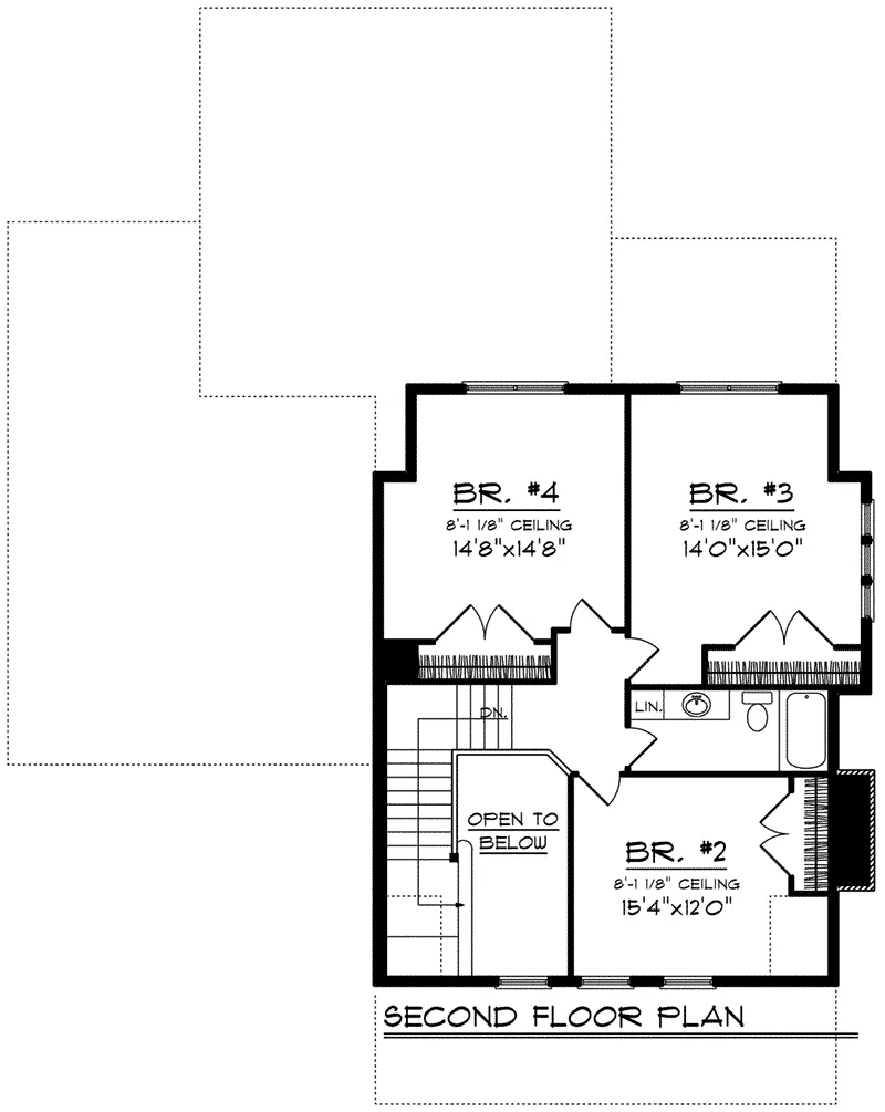 Arts & Crafts House Plan Second Floor - Pinecrest Craftsman Farmhouse 051D-0792 - Shop House Plans and More