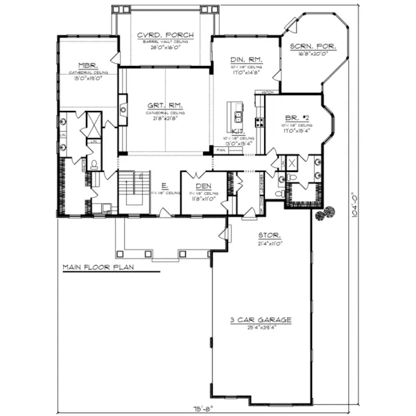 Arts & Crafts House Plan First Floor - Madden Country Craftsman Home 051D-0795 - Shop House Plans and More