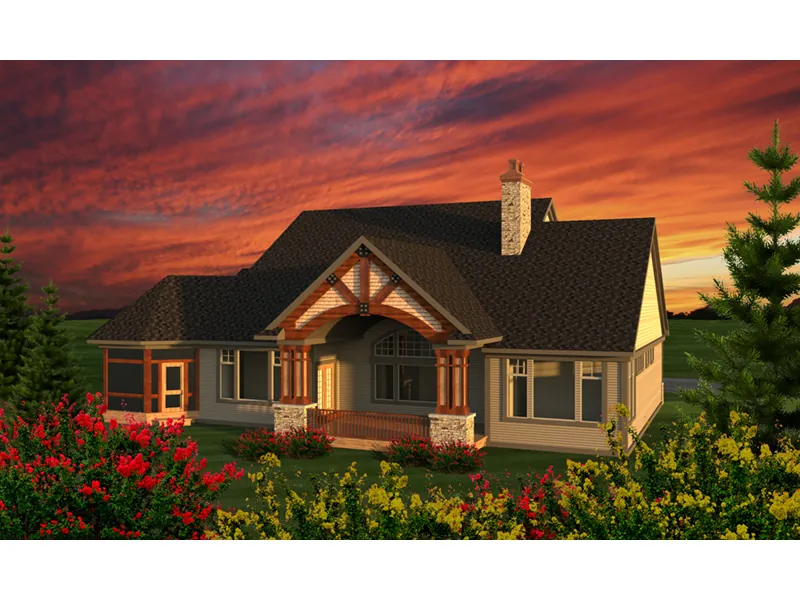 Ranch House Plan Rear Photo 01 - Madden Country Craftsman Home 051D-0795 - Shop House Plans and More