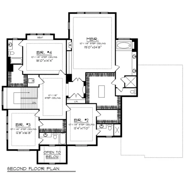 Tudor House Plan Second Floor - Tristan Oak Luxury Tudor Home 051D-0797 - Shop House Plans and More