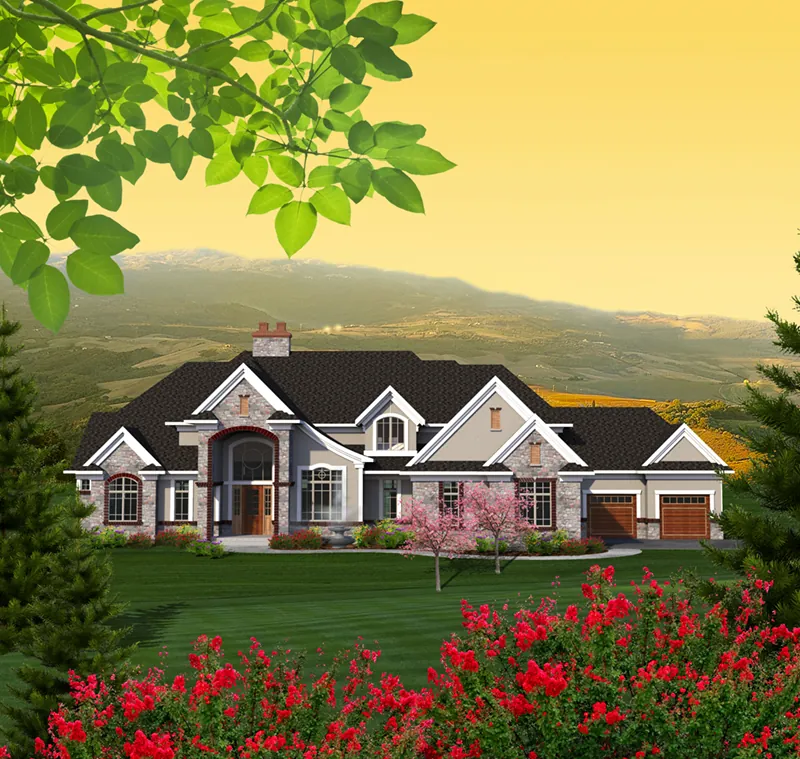 European House Plan Front of Home - Kings Knoll Luxury Home 051D-0798 - Search House Plans and More