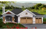 Arts & Crafts House Plan Front of Home - Hollace Rustic Ranch Home 051D-0799 - Search House Plans and More