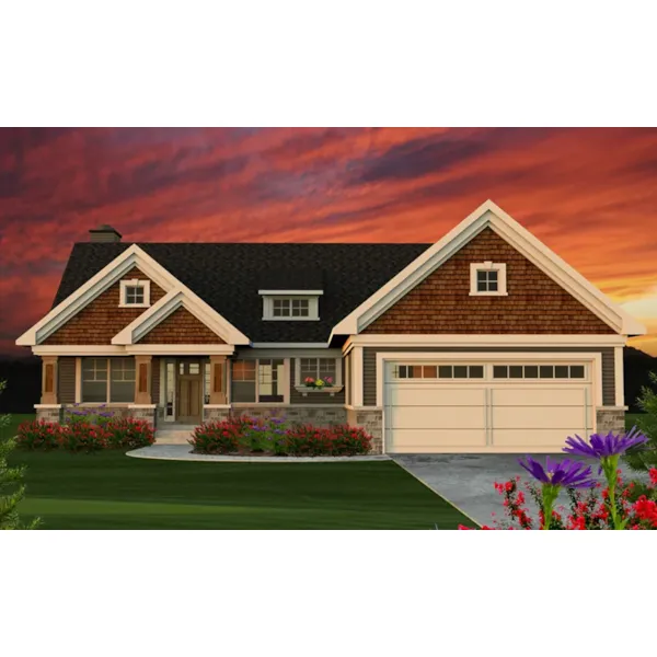 Rustic House Plan Front of Home - Owen Country Ranch Home 051D-0801 - Shop House Plans and More