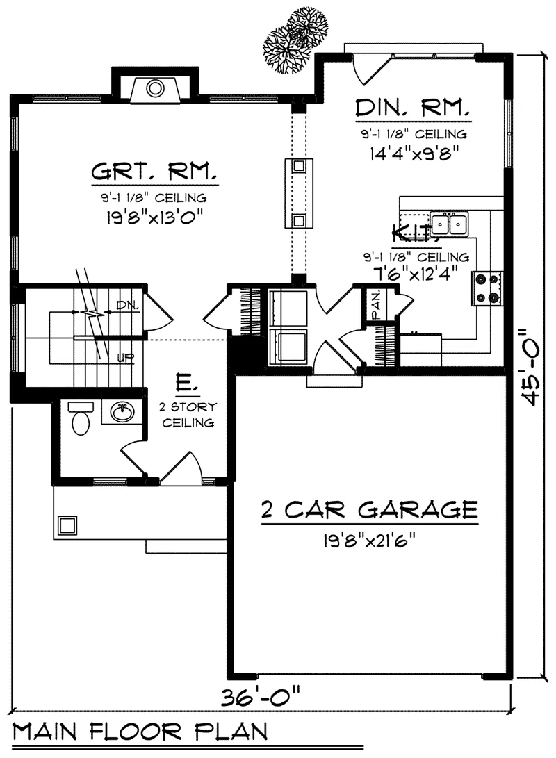 Craftsman House Plan First Floor - Haley Craftsman Farmhouse 051D-0802 - Search House Plans and More