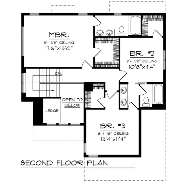 European House Plan Second Floor - Haley Craftsman Farmhouse 051D-0802 - Search House Plans and More