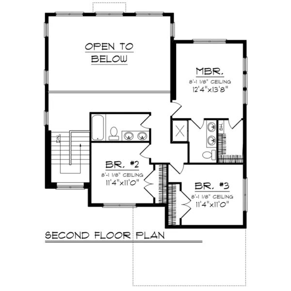 Craftsman House Plan Second Floor - Gatland Neoclassical Home 051D-0803 - Search House Plans and More