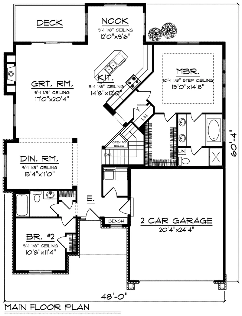 Mountain House Plan First Floor - Copley Haven Craftsman Home 051D-0804 - Search House Plans and More