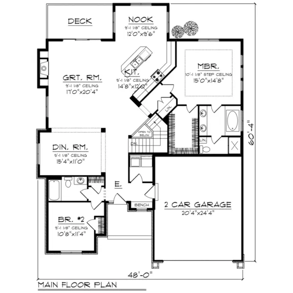 Ranch House Plan First Floor - Copley Haven Craftsman Home 051D-0804 - Search House Plans and More