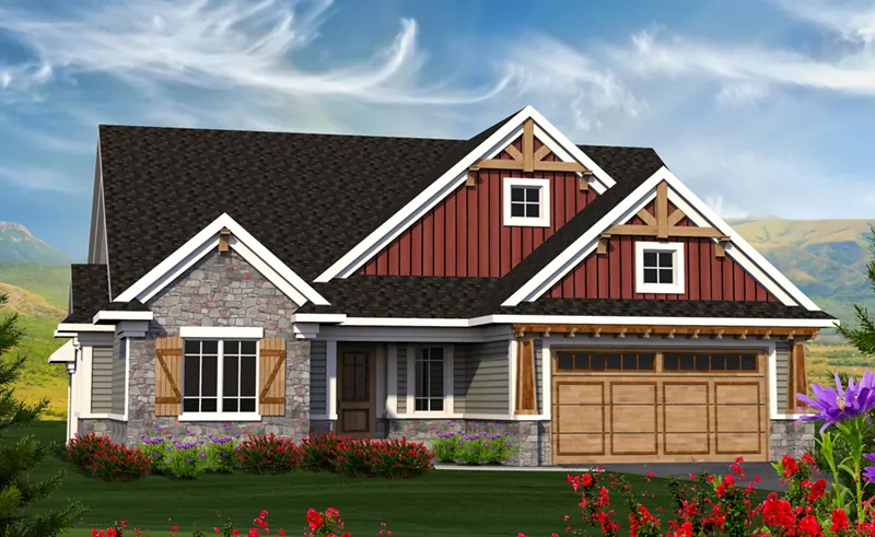 Craftsman House Plan Front of Home - Copley Haven Craftsman Home 051D-0804 - Search House Plans and More