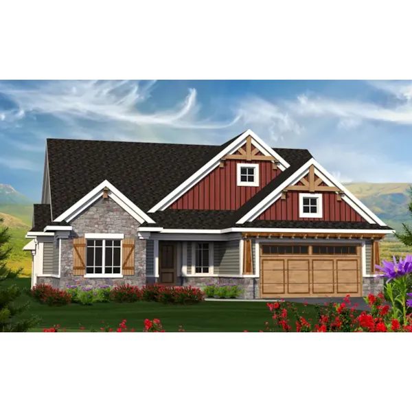 Ranch House Plan Front of Home - Copley Haven Craftsman Home 051D-0804 - Search House Plans and More