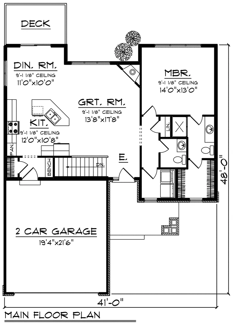 Country House Plan First Floor - Frances Pass Craftsman Home 051D-0805 - Search House Plans and More