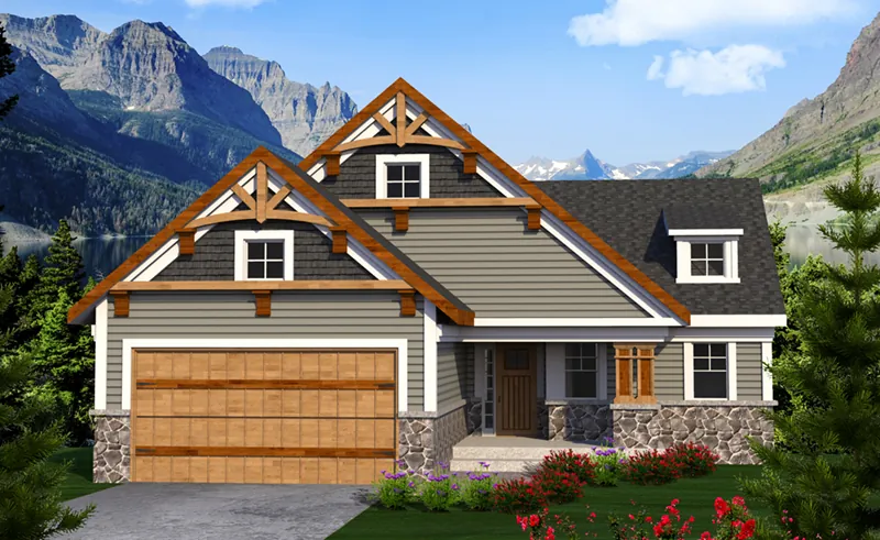 Country House Plan Front of Home - Frances Pass Craftsman Home 051D-0805 - Search House Plans and More