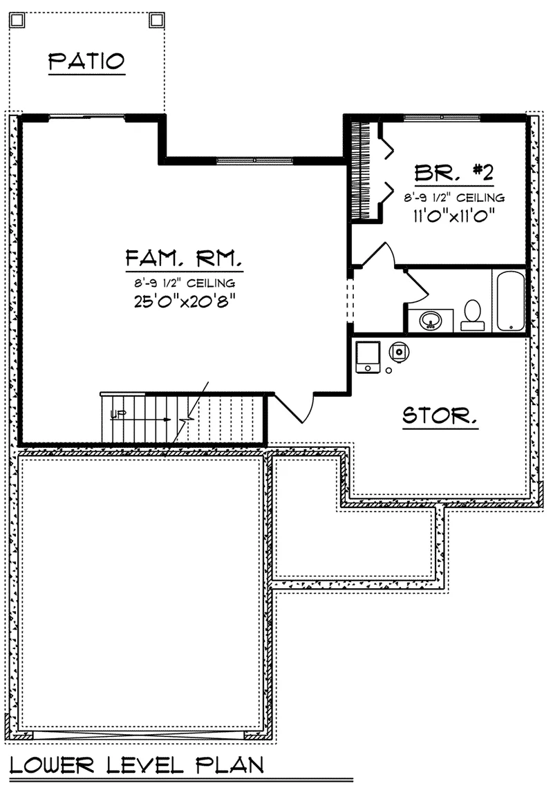 Country House Plan Lower Level Floor - Frances Pass Craftsman Home 051D-0805 - Search House Plans and More