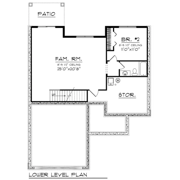 Neoclassical House Plan Lower Level Floor - Frances Pass Craftsman Home 051D-0805 - Search House Plans and More