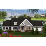 Traditional House Plan Front of Home - Derby Bend European Ranch Home 051D-0806 - Search House Plans and More