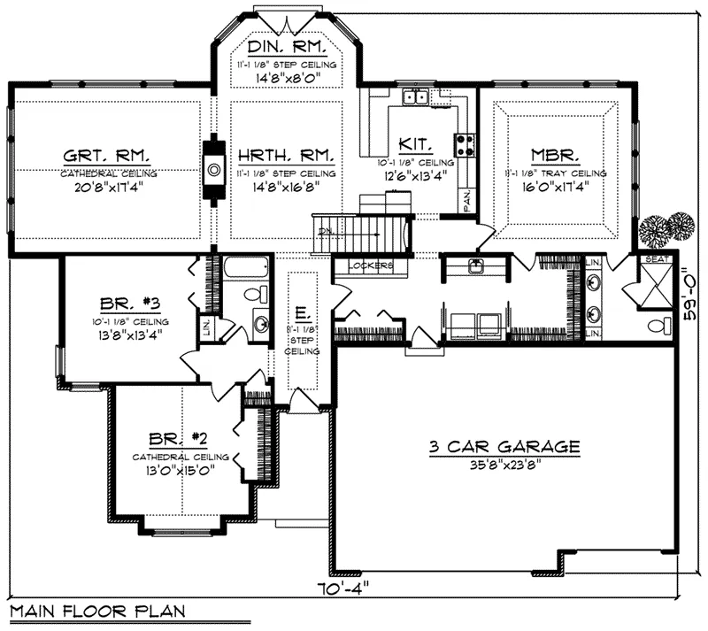Ranch House Plan First Floor - Easton Ridge Craftsman Home 051D-0809 - Search House Plans and More