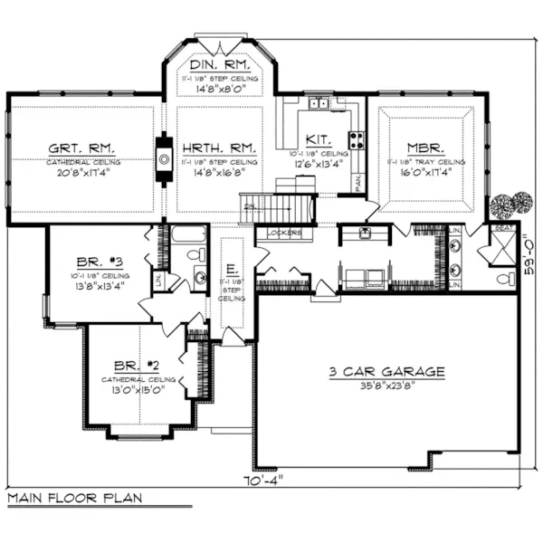 Craftsman House Plan First Floor - Easton Ridge Craftsman Home 051D-0809 - Search House Plans and More