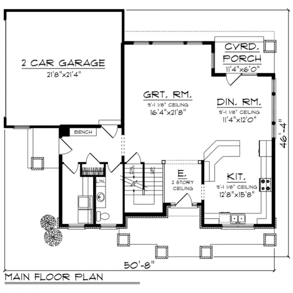 Farmhouse Plan First Floor - Morrow Lane Shingle Style Home 051D-0810 - Shop House Plans and More