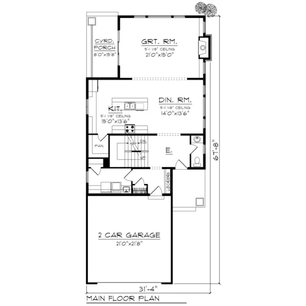 Craftsman House Plan First Floor - Scotts Creek Craftsman Home 051D-0812 - Shop House Plans and More