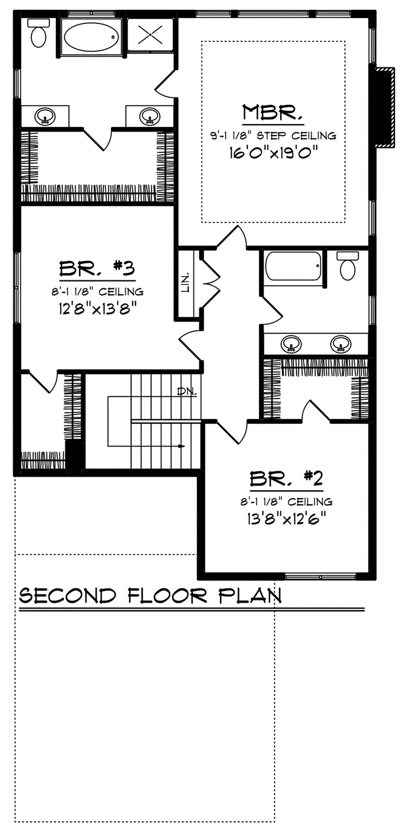 Farmhouse Plan Second Floor - Scotts Creek Craftsman Home 051D-0812 - Shop House Plans and More