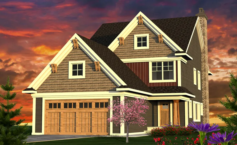 Farmhouse Plan Front of Home - Scotts Creek Craftsman Home 051D-0812 - Shop House Plans and More