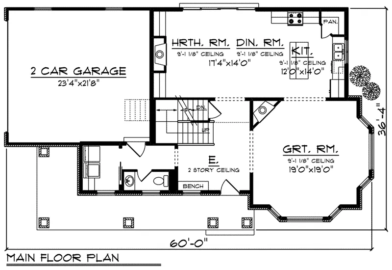 Craftsman House Plan First Floor - Wallace Acres Country Home 051D-0813 - Shop House Plans and More