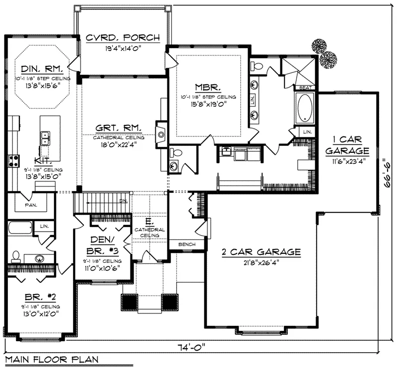 Adobe House Plans & Southwestern Home Design First Floor - Alamo Heights Prairie Home 051D-0814 - Search House Plans and More