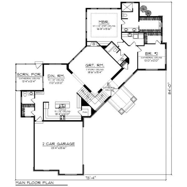 Rustic House Plan First Floor - Birchwood Craftsman Home 051D-0816 - Search House Plans and More