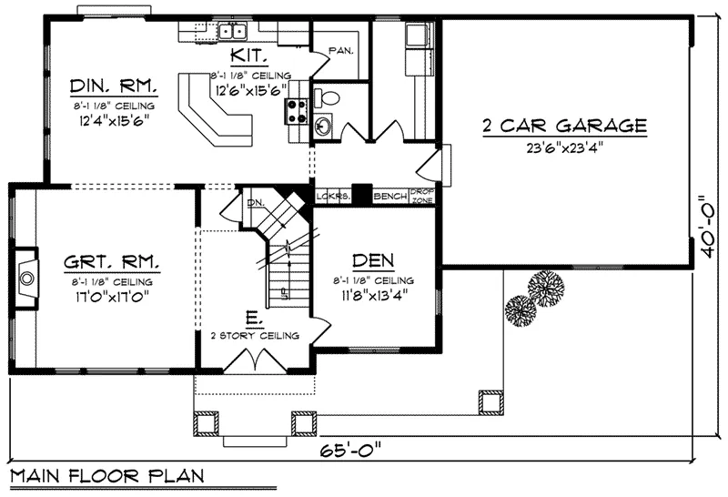 Craftsman House Plan First Floor - Flatley Country Craftsman Home 051D-0817 - Search House Plans and More