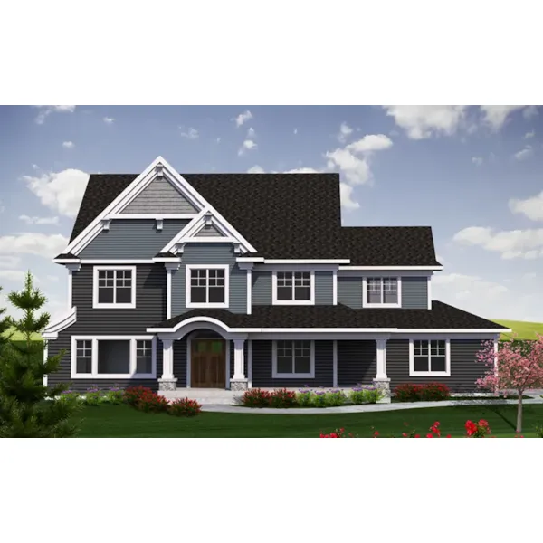 Craftsman House Plan Front of Home - Flatley Country Craftsman Home 051D-0817 - Search House Plans and More