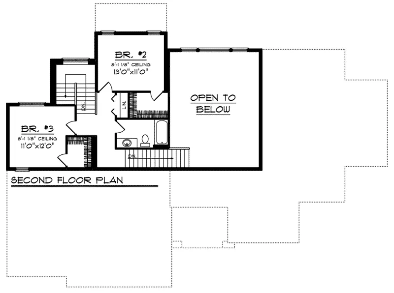 Arts & Crafts House Plan Second Floor - Mirabel Traditional Home 051D-0818 - Shop House Plans and More